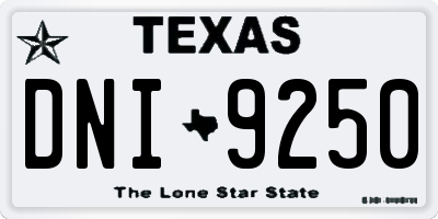 TX license plate DNI9250
