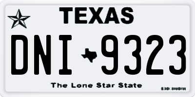 TX license plate DNI9323