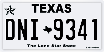 TX license plate DNI9341