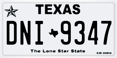 TX license plate DNI9347