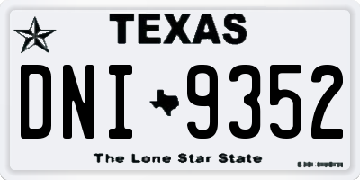 TX license plate DNI9352