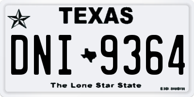TX license plate DNI9364