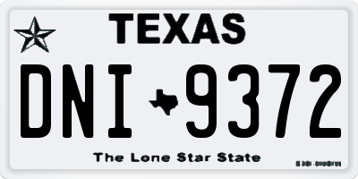 TX license plate DNI9372