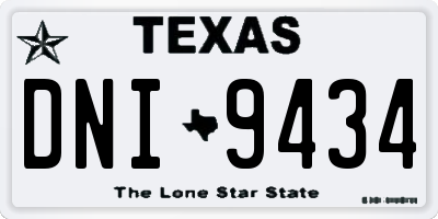 TX license plate DNI9434