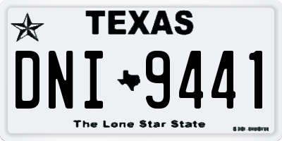TX license plate DNI9441