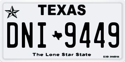 TX license plate DNI9449