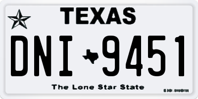 TX license plate DNI9451
