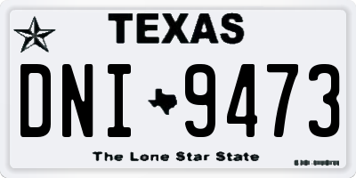 TX license plate DNI9473
