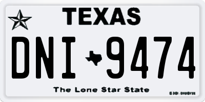 TX license plate DNI9474