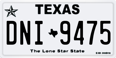 TX license plate DNI9475