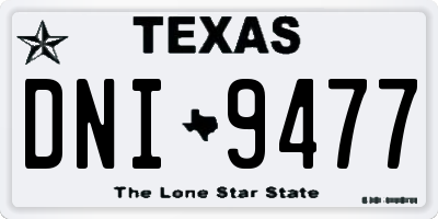 TX license plate DNI9477