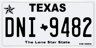 TX license plate DNI9482