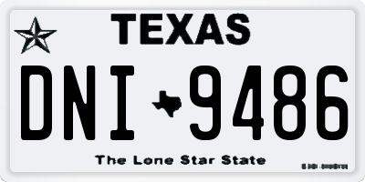 TX license plate DNI9486
