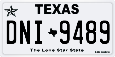 TX license plate DNI9489