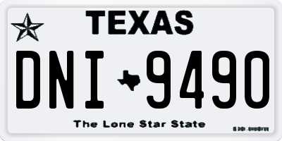 TX license plate DNI9490
