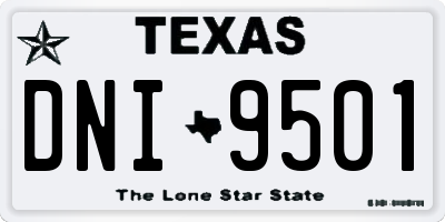 TX license plate DNI9501
