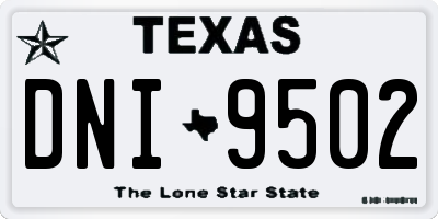 TX license plate DNI9502