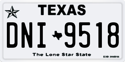 TX license plate DNI9518