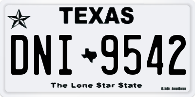 TX license plate DNI9542