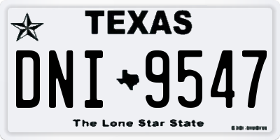 TX license plate DNI9547