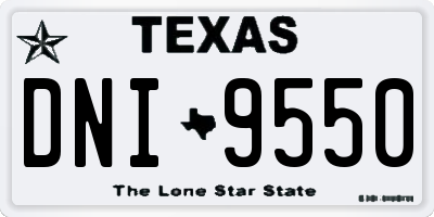 TX license plate DNI9550