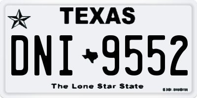 TX license plate DNI9552