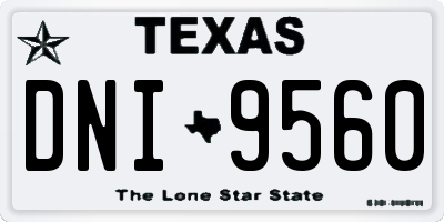 TX license plate DNI9560