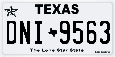 TX license plate DNI9563