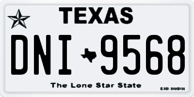 TX license plate DNI9568