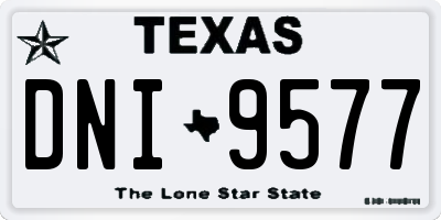 TX license plate DNI9577
