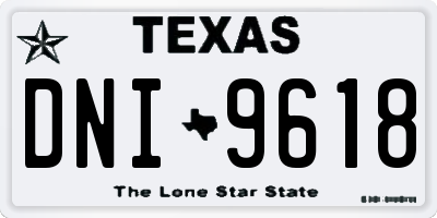 TX license plate DNI9618