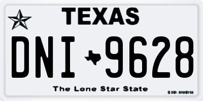 TX license plate DNI9628