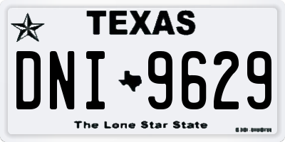 TX license plate DNI9629