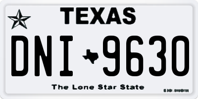 TX license plate DNI9630