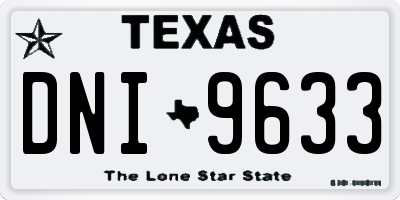 TX license plate DNI9633