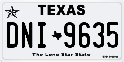 TX license plate DNI9635