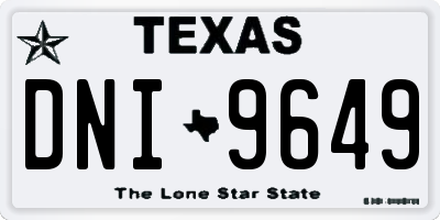 TX license plate DNI9649
