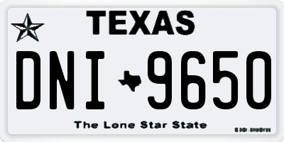TX license plate DNI9650