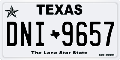TX license plate DNI9657