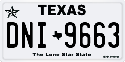TX license plate DNI9663