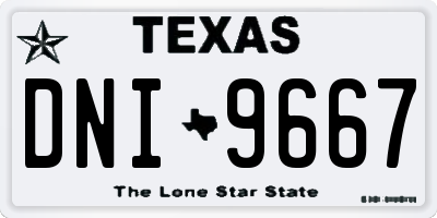 TX license plate DNI9667
