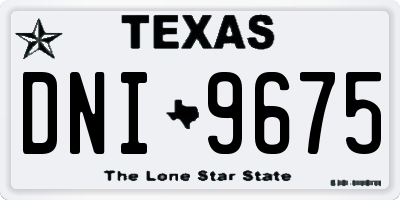 TX license plate DNI9675