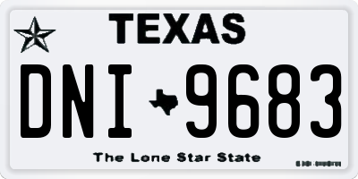 TX license plate DNI9683