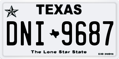 TX license plate DNI9687