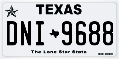 TX license plate DNI9688
