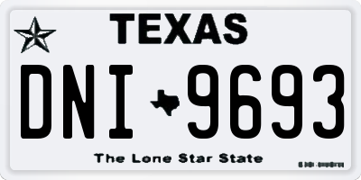 TX license plate DNI9693