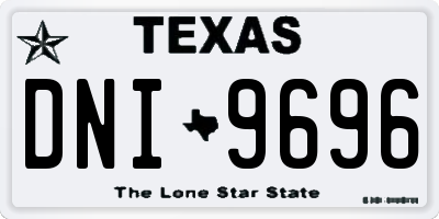 TX license plate DNI9696