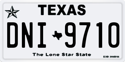 TX license plate DNI9710