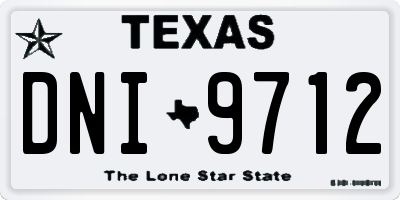 TX license plate DNI9712