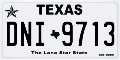 TX license plate DNI9713